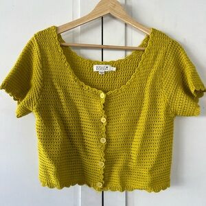 Molly Bracken Yellow Crochet Top